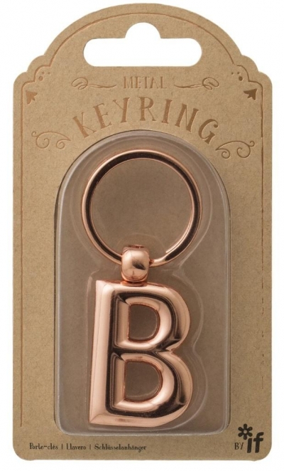 Metalowy brelok do kluczy litera B Keyring