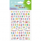 Naklejki 3D Soft Puffy - Happy Birthday, 110x205mm