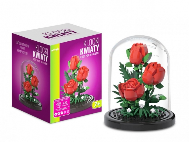 Klocki pod kloszem róże