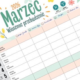 Ścienny Planer Rodzinny - Niebieski 2026