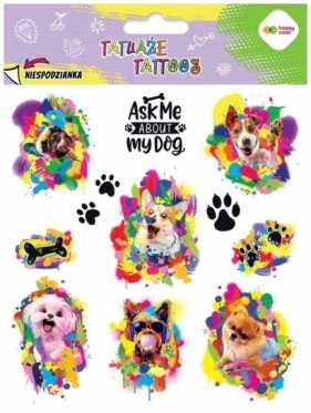 Tatuaże zmywalne Funny Dogs HAPPY COLOR, 1 szt
