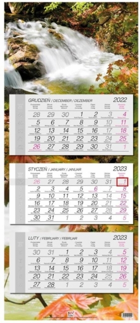 Kalendarz 2023 trójdzielny Woda