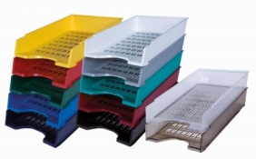 Szuflada na dokumenty Donau ażurowa - żółty 256 mm x 70 mm x 370 mm (7470001-11)