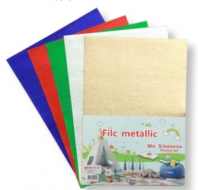 Filc dekoracyjny metallic A4 5szt