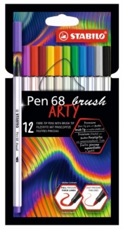 Flamastry Pen 68 brush Arty 12 kolorów STABILO