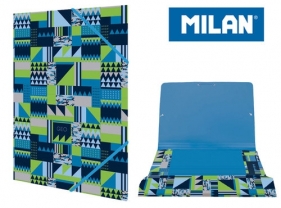 Teczka MILAN A4 cienka z gumką NEW GEO niebieski