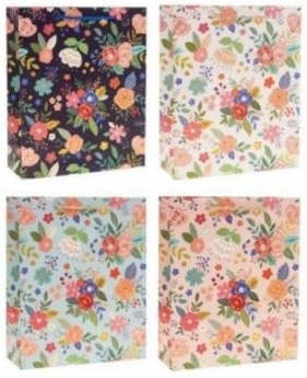 Torebka prezentowa 26x32x10cm Kwiaty MIX