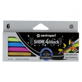 Centropen: markery metaliczne "Shine 4 Black" 2590, 6 kolorów