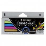 Centropen: markery metaliczne "Shine 4 Black" 2590, 6 kolorów