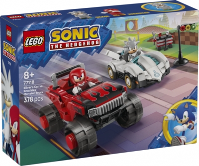 LEGO Sonic Silver w samochodzie kontra Knuckles w monster trucku 77118