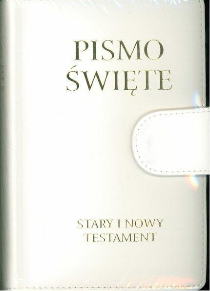 Pismo Święte Stary i Nowy Testament biała skóra