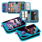 Piórnik na zamek z klapkami z wyposażeniem Littlest Pet Shop