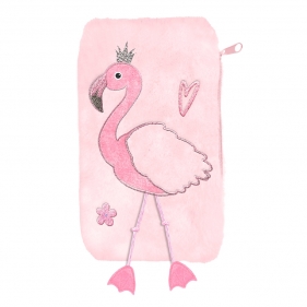 Piórnik saszetka pluszowa - Flamingo