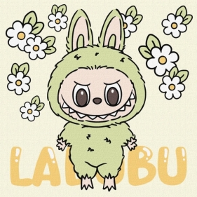 Malowanie po numerach - Wesoły Labubu 25x25cm