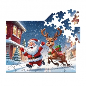 Alexander, Puzzle Drewniane 50: Christmas – Święty Mikołaj z Reniferem (5092)