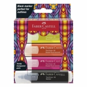 Zakreślacz Glassy 4 kolory neonowe + czarny