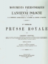 Prusse Royale reprint Zabytki przedhistoryczne  Ossowski Godefroy