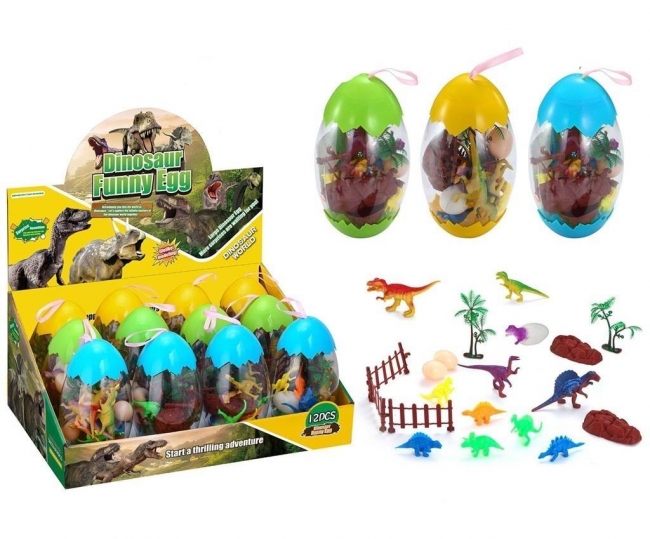 Zestaw dinozaurów w jajku