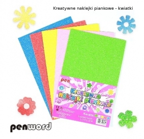 Naklejki piankowe kwiatki 20,3x31,20cm 5szt