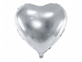 Balon foliowy Partydeco serce srebrne 45 cm (FB9M-018)
