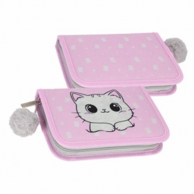 Piórnik 1zamek 2klapki z wyposażeniem Kitty