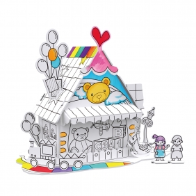 Puzzle 3D: Zabawkowy domek, zestaw do kolorowania (306-20693)