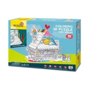 Puzzle 3D: Zabawkowy domek, zestaw do kolorowania (306-20693)