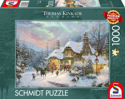 <img src='https://webimage.pl/pics/932/7/d4001504587932.jpg' style='height:440px' /> Puzzle 1000 PQ Thomas kinkade wieczór u świętego Mikołaja 114390