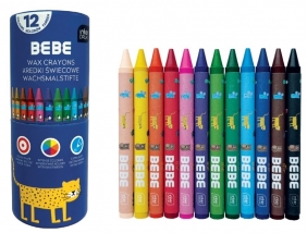 Kredki świecowe, 12 kolorów Bebe Kids