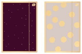 Teczka z gumką A4+ Satin Gold Dots - mix wzorów