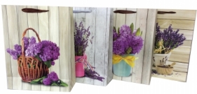 Torebka Lux 210 gsm A 4 (26X32X10) lila kwiat - ROZETTE