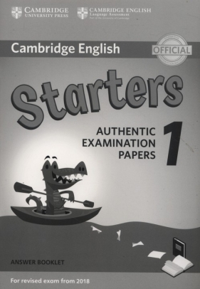 Cambridge English Starters 1 Authentic Examination Papers Answer Booklet
