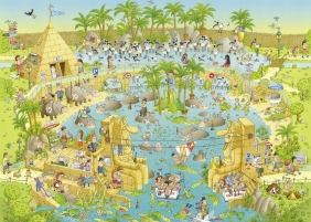 Heye, Puzzle 1000: Funky Zoo - część IV - Zoo pod piramidami (29693) - Marino Degano