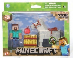 Minecraft: Figurka STEVE + koń biały (MIN16593) - MIN16593