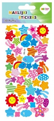 Naklejki 3D Puffy - Sky Stars, 9.5 cm x 22 cm, Happy Color