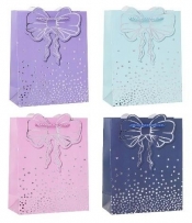 Torebka ozdobna 18x24x8cm hot-stamp mix ROZETTE