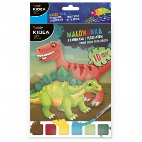 Kidea, Malowanka z farbkami i pędzelkiem - dinozaury