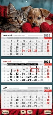 Kalendarz 2026 trójdzielny płaska główka - Przyjaźń