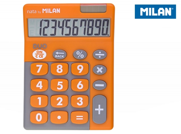 Kalkulator z dużymi klawiszami Milan Duo - Pomarańczowy (150610TDOBL)