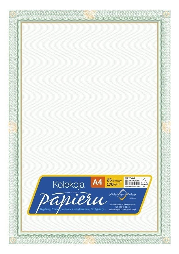 Papier ozdobny A4 certyfikat dyplom 170g/m2 25ar