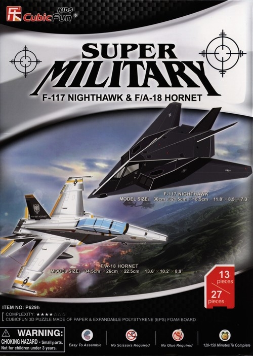 Puzzle 3D: Samoloty F-117 Nighthawk i F/A -18 Hornet