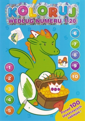 Koloruj według numeru 1-20 Smok