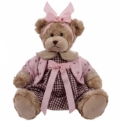 Misia Daizy różowa w kratkę 33 cm (12971)
