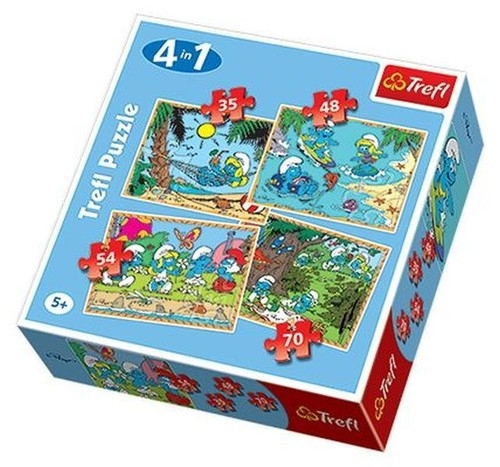 Puzzle 4w1 Smerfy Relaks (34093)