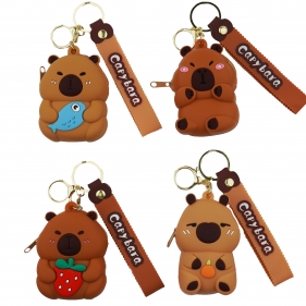 Mini portfelik silikonowy z zawieszką - Kapibara