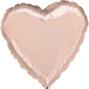 Balon foliowy metalik różowe złoto serce 43cm