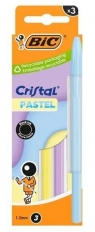 Długopis Cristal Pastel 1mm czarny 3szt BIC