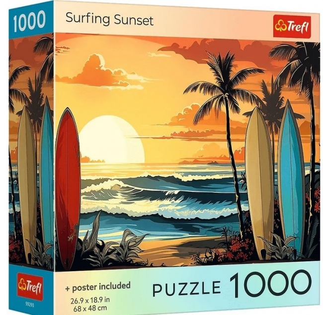 <img src='https://webimage.pl/pics/939/2/d5900511992939.jpg' style='height:440px' /> Puzzle 1000 USA Collection: Surfing Sunset TREFL