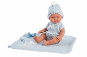 Lalka 26293 bobas z błękitnym kocykiem 26cm