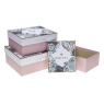 Pudełko prostokątne 3szt z kokardą Kwiaty